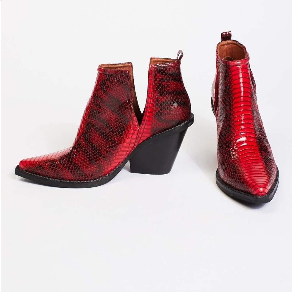 Jeffery Campbell Matterhorn snake booties